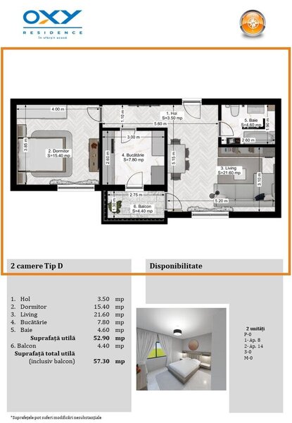 Pallady- Oxy Residence 2 camere Tip D mega discount